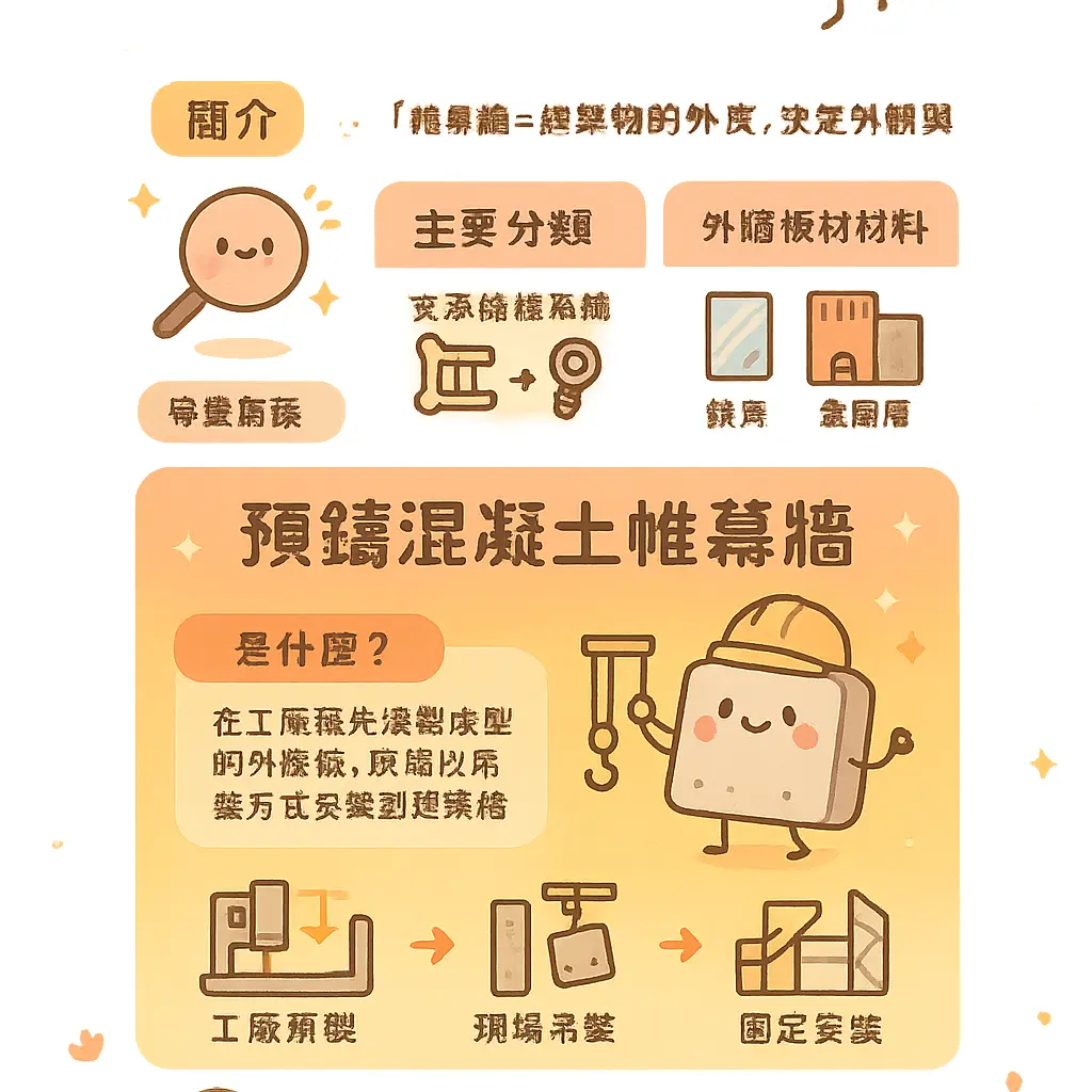 帷幕牆是什麼 - 預鑄混凝土帷幕牆