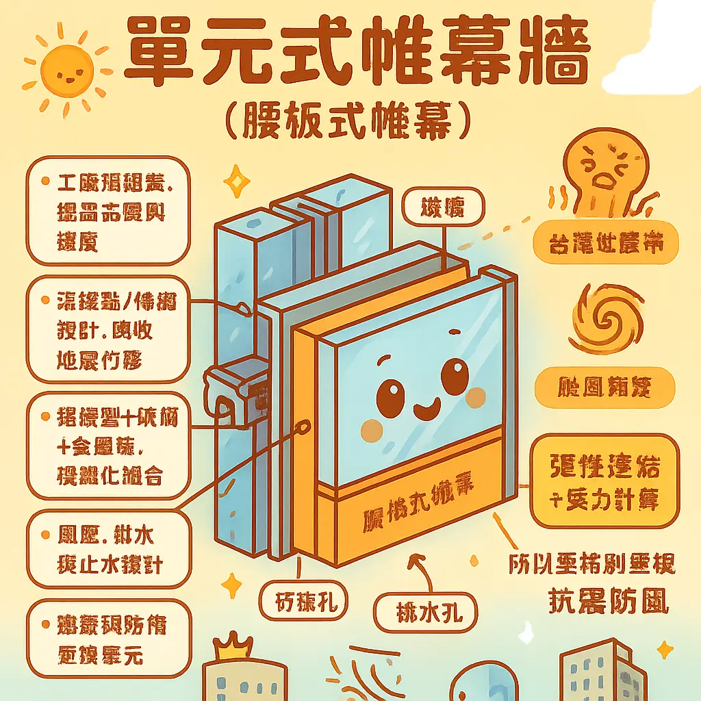 單元式帷幕牆 - 腰板式帷幕