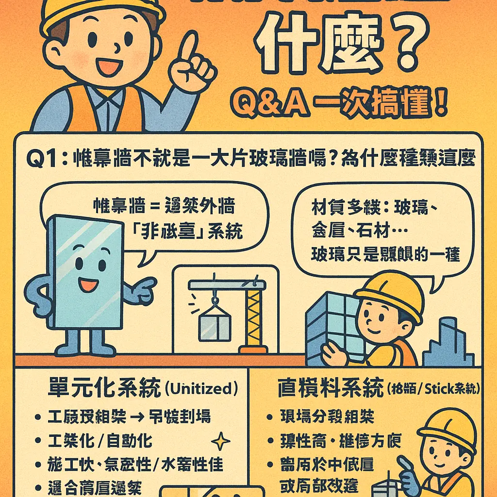 帷幕牆是什麼 - 窗間牆系統